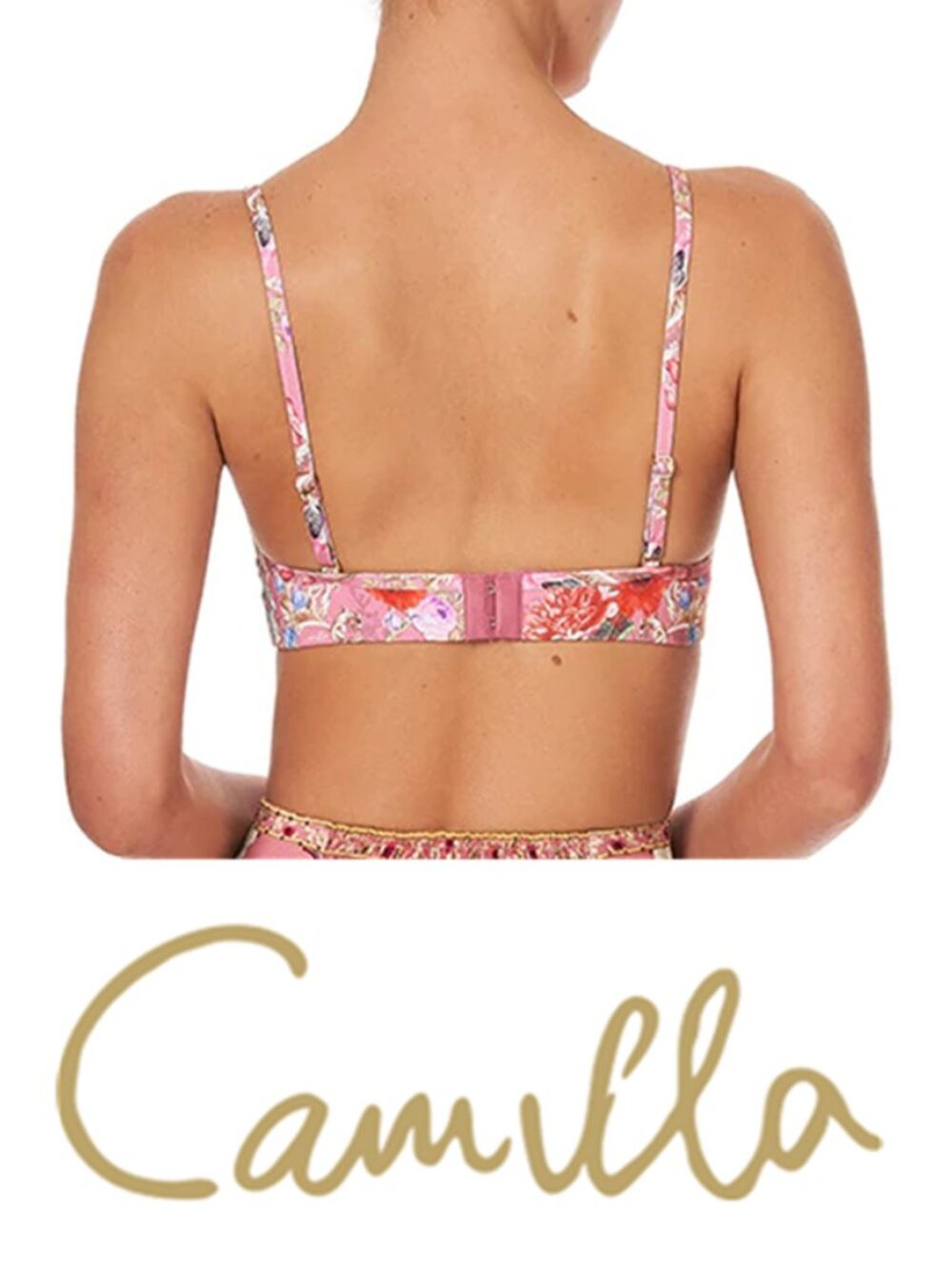 Camilla Patchwork Heart Soft Cup Bra Bralette Crop Top Size XS - Picture 10 of 13